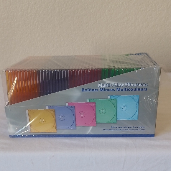 New Verbatim CD DVD Multicolor Slim Storage Cases in Open Box, 46 Cases in Box - Picture 1 of 14